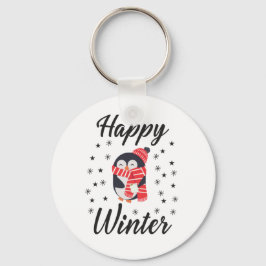 Happy Winter, Cute Penguin Sleutelhanger