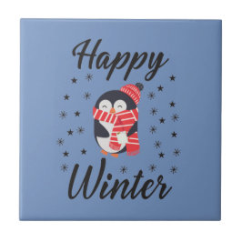 Happy Winter, Cute Penguin Tegeltje