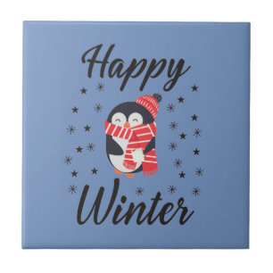 Happy Winter, Cute Penguin Tegeltje