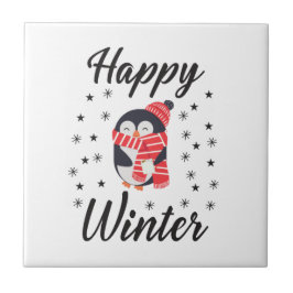 Happy Winter, Cute Penguin Tegeltje