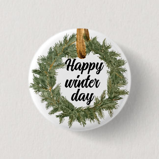 Happy Winter Day Ronde Button 3,2 Cm