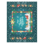 Happy Winter Holiday Snowy Fairy Tale with Santa Tafelkleed (Voorkant)