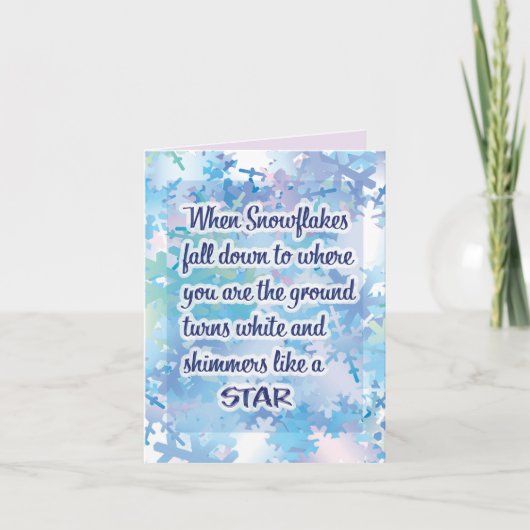 Happy Winter - Sneeuwvlok Gedicht Kaart (Voorkant)