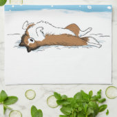 Happy Winter Snow Sheltie - Cute Shetland Sheepdog Theedoek (Gevouwen)