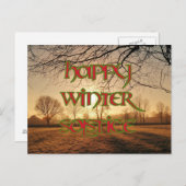 Happy Winter Solstice Briefkaart: Winter Sun Briefkaart (Voorkant / Achterkant)