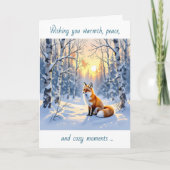 Happy Winter Solstice | Fox in Snow Kaart (Voorkant)