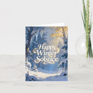 Happy Winter Solstice Scene Feestdagen Kaart