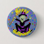 Happy Witch Halloween Button (Voorkant)