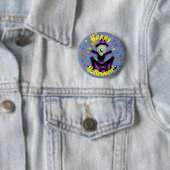 Happy Witch Halloween Button (In situ)