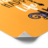 Happy Witch Happy Life | Oranje Halloween Witch Poster (Hoek)