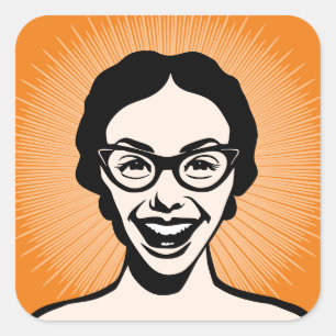 Happy Woman Vierkante Sticker