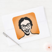Happy Woman Vierkante Sticker (Envelop)
