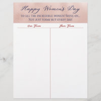 Happy Women's Day Bunco Tally Score Blad