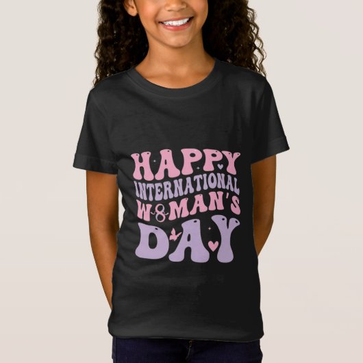 Happy Women's Day Retro Design T-shirt (Voorkant)