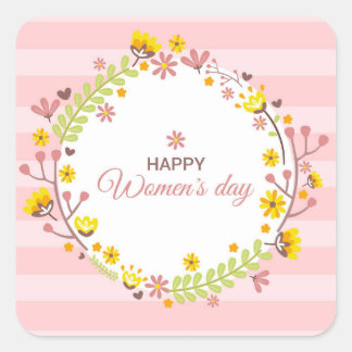 Happy Women's Day Vierkante Sticker