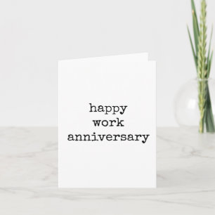 Happy Work Jubileum, minimalistisch, typografie Kaart