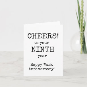 Happy Work Jubileum, negende jaar Kaart