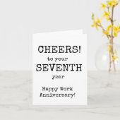 Happy Work Jubileum, zevende jaar Kaart (Gele Bloem)