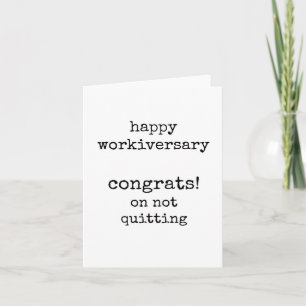 Happy Workiversary Kaart, eenvoudig, getypt, Kaart