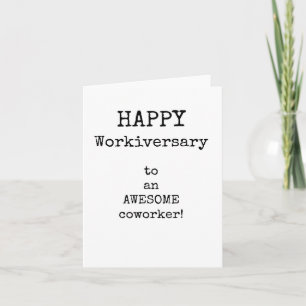 Happy Workiversary Kaart, eenvoudig, getypt, Kaart