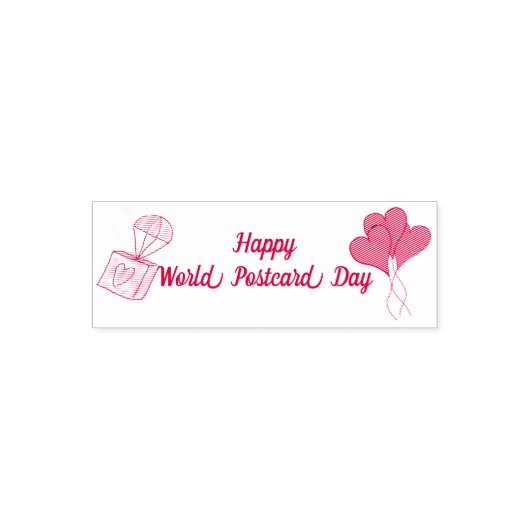 Happy World Briefkaart Day Self Inking Stamp Zelfinktende Stempel (Design)