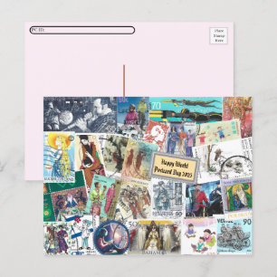 Happy World Briefkaart Day - Verzending met mensen