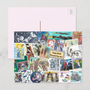 Happy World Briefkaart Day - Verzending met mensen