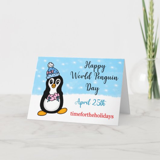 Happy World Penguin Day 25 april Kaart (Voorkant)
