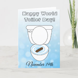 Happy World Toilet Day Funny Feestdagen Card Kaart