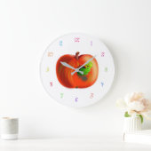Happy Worm En Rouge Pomme Horloge (Maison)