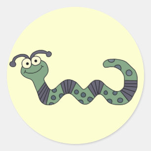 Happy Worm Tshirts en cadeautjes Ronde Sticker
