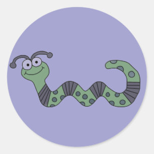 Happy Worm Tshirts en cadeautjes Ronde Sticker