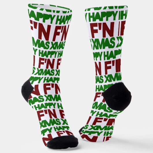 Happy Xmas humor Sokken (Gebogen)