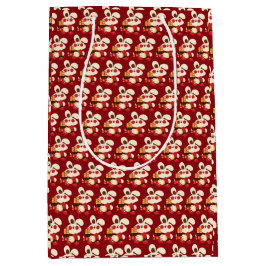 Happy Year of Rabbit en Dragon Red Gold Oriental Medium Cadeauzakje