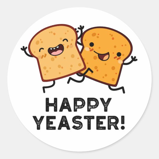 Happy Yeaster Grappige Brood Pun Ronde Sticker (Voorkant)