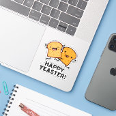 Happy Yeaster Grappige Brood Pun Sticker (Laptop met iPhone)
