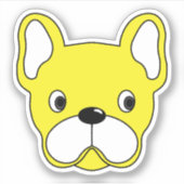 Happy Yellow Bulldog 3"x3" Sticker en vinyle (Devant)