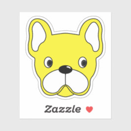Happy Yellow Bulldog 3"x3" Vinyl Sticker