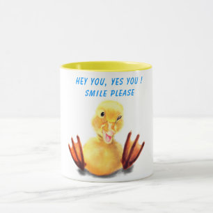 Happy Yellow Duck Funny Mug - Aangepaste tekst Mok