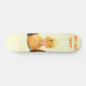 Happy Yellow Duck Skateboard - Smile - Votre texte (Horz)