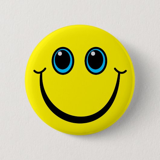 Happy Yellow Emoji Face Ronde Button 5,7 Cm (Voorkant)
