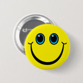 Happy Yellow Emoji Face Ronde Button 5,7 Cm (Voorkant /achterkant)