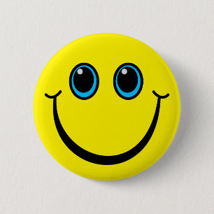 Happy Yellow Emoji Face Ronde Button 5,7 Cm