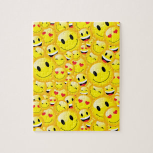 Happy Yellow Emoji glimlende gezichten omhoog Legpuzzel