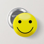 Happy Yellow Face Ronde Button 5,7 Cm (Voorkant /achterkant)