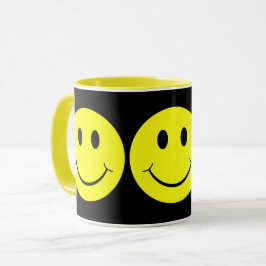 Happy Yellow Faces Black Mok