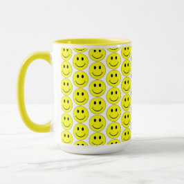 Happy Yellow Faces Pattern Big Mok
