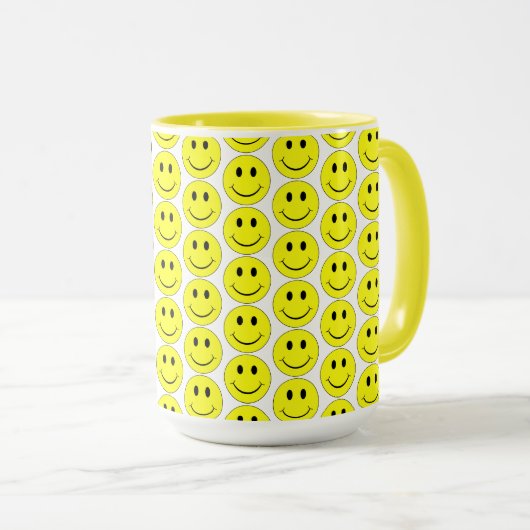 Happy Yellow Faces Pattern Big Mok (Voorkant rechts)