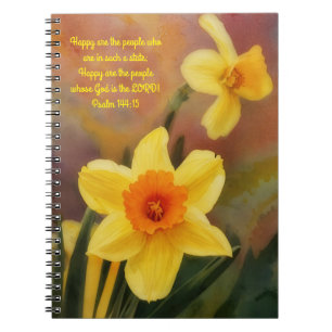 Happy Yellow Flowers Faith Bible Verse Journal Notitieboek