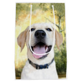 Happy Yellow lab puppy Medium Cadeauzakje (Achterkant)